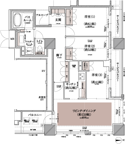Floor: 3LDK, occupied area: 73.96 sq m, Price: 39,124,000 yen ・ 50,080,000 yen