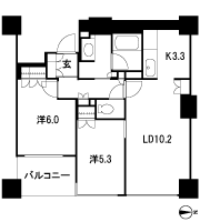 Floor: 2LDK, occupied area: 56.26 sq m, Price: 33,735,000 yen