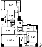 Floor: 4LDK, occupied area: 105.16 sq m, Price: 79,348,000 yen