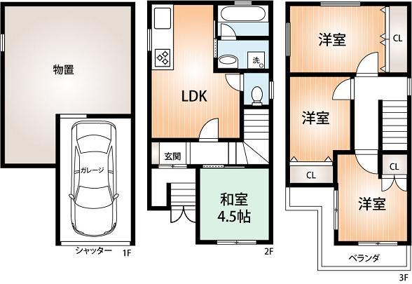 Floor plan. 31,800,000 yen, 4DK, Land area 46.47 sq m , Building area 101.7 sq m