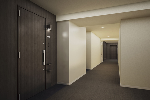 Shared facilities.  [Inner hallway] Corridor within which enhance the private property on each floor has been designed. Soft material is laid on the floor, Graciously invite you to each residence. Privacy and the corridor within which was also excellent comfort, Less likely to be illegally entering from the outside, Crime prevention is also effective design (Rendering)
