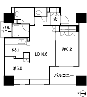 Floor: 2LDK, occupied area: 57.35 sq m, Price: 27.5 million yen ・ 30,100,000 yen