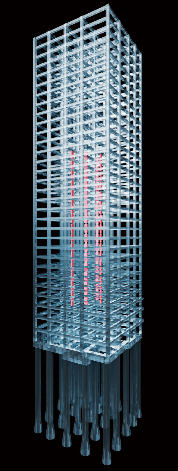 Common utility.  [Honeycomb damper seismic equipment] "Honeycomb damper" is, In the system to absorb the built-in sway to the structural framework, such as a wall and beams, By absorbing such as seismic energy applied to the building in the damper, To prevent damage to the building body (conceptual diagram)