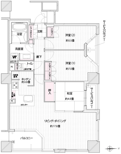 Floor: 3LDK, occupied area: 80.86 sq m, Price: 40,600,000 yen ・ 42,700,000 yen