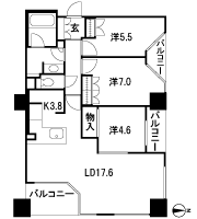 Floor: 3LDK, occupied area: 80.86 sq m, Price: 43.9 million yen