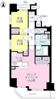 Floor plan. 2LD ・ K type. There is a walk-in closet.