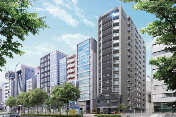 Buildings and facilities. Stand out in colorful cityscape, Imposing appearance. Residence with a high-quality equipment specifications and comfortable living space, Forget the hustle and bustle of the city, You grant the luxurious living with a room (Exterior - Rendering and local peripheral illustrations)