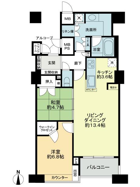 Floor plan. 2LDK, Price 39,900,000 yen, Occupied area 72.05 sq m , Balcony area 5.51 sq m