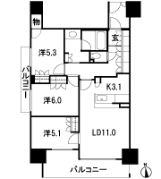 Floor: 3LDK, occupied area: 71.22 sq m, Price: 30.6 million yen
