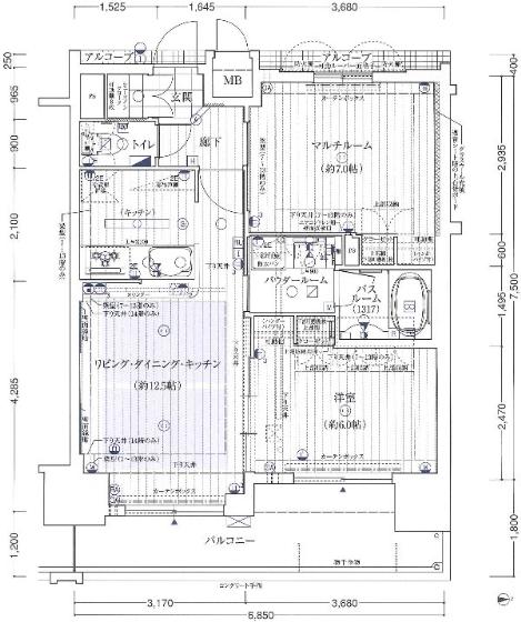Floor plan. 1LDK + S (storeroom), Price 25 million yen, Occupied area 54.04 sq m , Balcony area 10.37 sq m