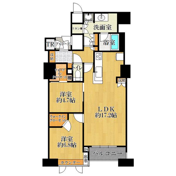 Floor plan. 2LDK, Price 41,500,000 yen, Occupied area 72.05 sq m , Balcony area 5.51 sq m