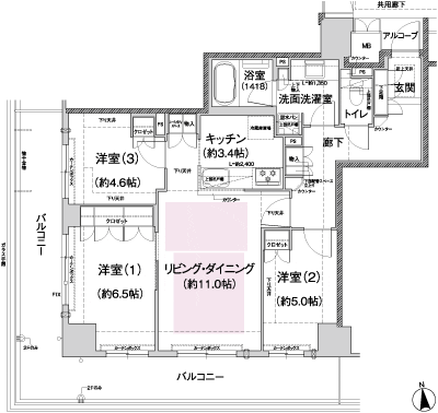 Floor: 3LDK, occupied area: 73.64 sq m, Price: TBD