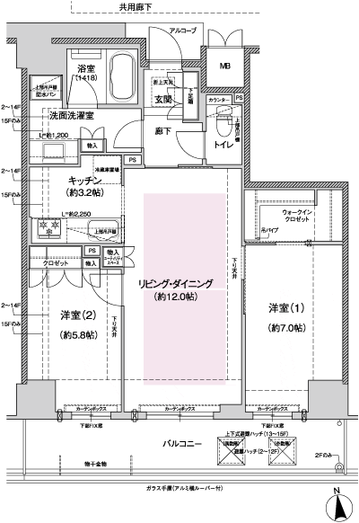 Floor: 2LDK, occupied area: 66.41 sq m, Price: TBD