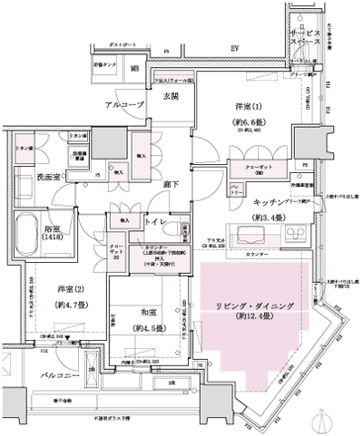 Floor: 3LDK, occupied area: 77.02 sq m, Price: 52,915,758 yen ・ 55,178,615 yen