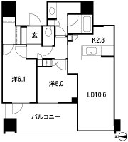 Floor: 2LDK, occupied area: 59.62 sq m, Price: 33,913,666 yen ~ 35,559,380 yen