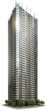 Obayashi unique high-rise damping system "Dual ・ flame ・ System "" (DFS) has been adopted, "Park Tower Kitahama" Exterior - Rendering