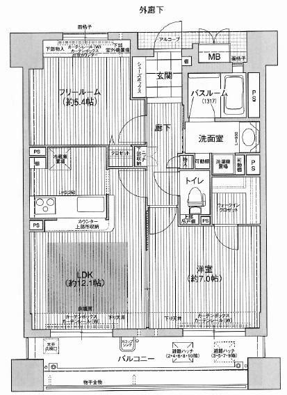 Floor plan. 2LDK, Price 22,800,000 yen, Footprint 58.3 sq m , Balcony area 11.2 sq m Floor
