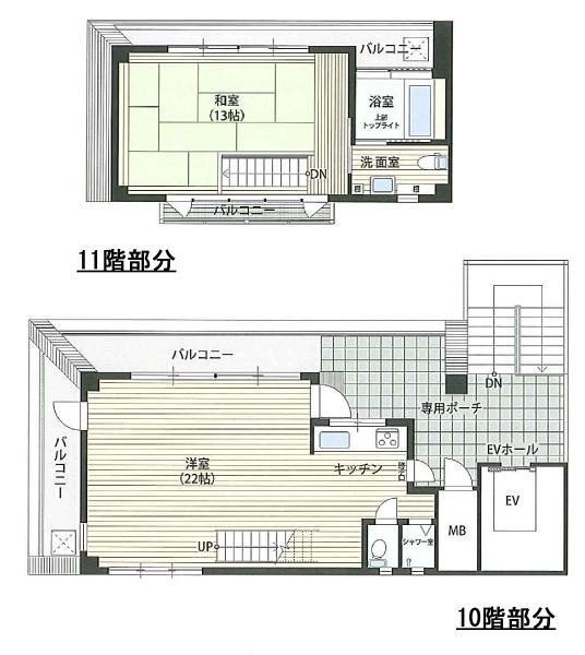 Floor plan. 1LDK, Price 21,800,000 yen, Occupied area 72.87 sq m , Balcony area 11 sq m