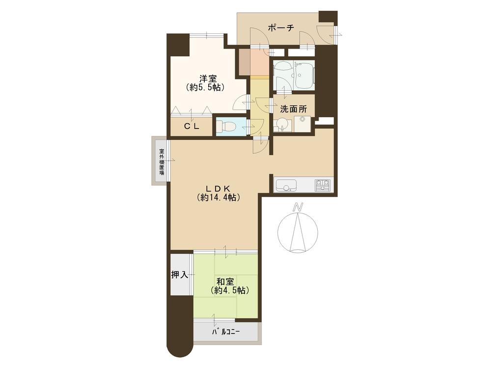 Floor plan. 2LDK, Price 14.8 million yen, Occupied area 51.07 sq m , Balcony area 3.44 sq m