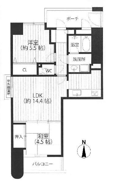 Floor plan. 2LDK, Price 14.8 million yen, Occupied area 51.07 sq m , Balcony area 3.44 sq m