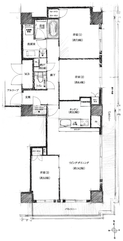 Floor: 3LDK, occupied area: 82.55 sq m, Price: TBD