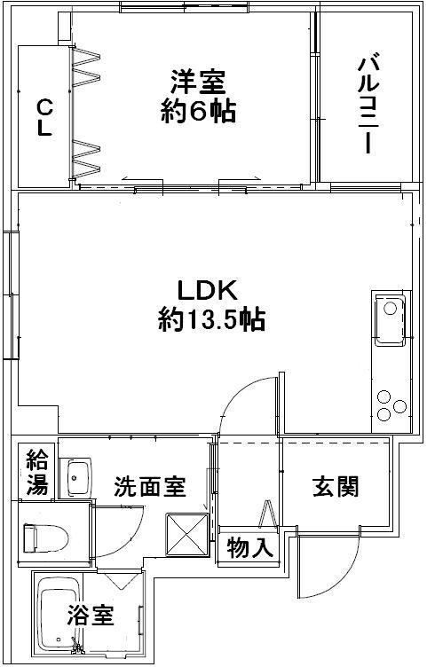 Floor plan. 1LDK, Price 11.6 million yen, Occupied area 47.35 sq m , Balcony area 3.51 sq m