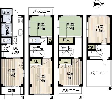 Floor plan. 23.8 million yen, 6DK, Land area 36 sq m , You can also change the LDK the building area 100.46 sq m 1 floor of the Interoceanic. 