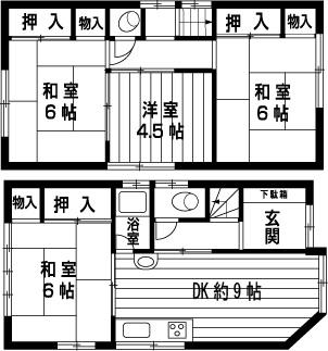 Floor plan. 19 million yen, 4DK, Land area 55.78 sq m , Building area 71.18 sq m