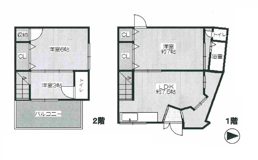 Floor plan. 10.8 million yen, 3DK, Land area 52.94 sq m , Building area 28.99 sq m