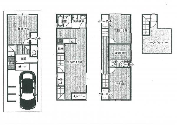 Floor plan. 38,800,000 yen, 4LDK, Land area 54.21 sq m , Building area 110.52 sq m
