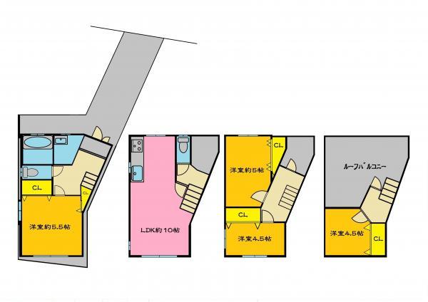 Floor plan. 25,800,000 yen, 4LDK, Land area 59.36 sq m , Building area 93.67 sq m