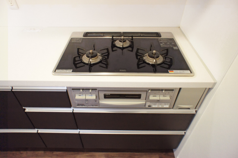 Kitchen. 3-neck gas stove with grill