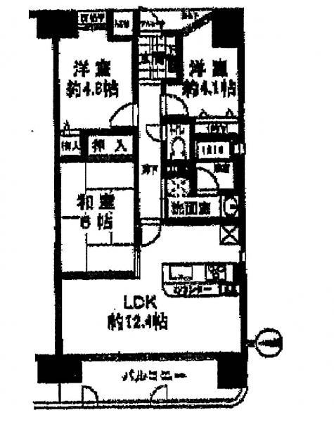 Floor plan. 3LDK, Price 22,200,000 yen, Occupied area 60.02 sq m , Balcony area 9.22 sq m