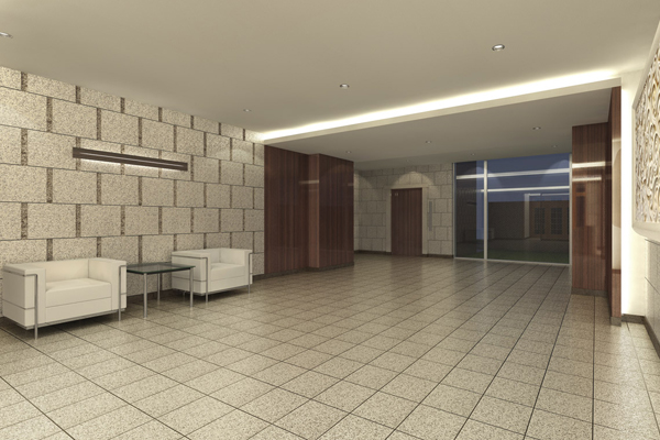 Features of the building.  [Entrance hall] Entrance Hall that dignity is felt in simple (Rendering)
