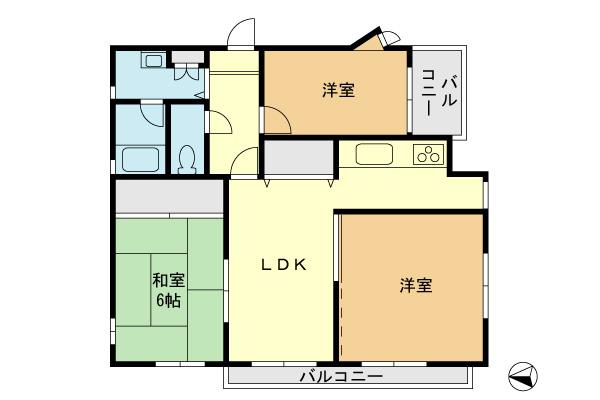 Floor plan. 3DK, Price 17,900,000 yen, Occupied area 60.51 sq m