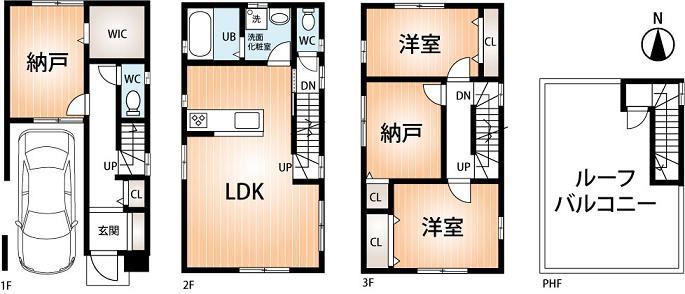 Floor plan. 33,800,000 yen, 4LDK, Land area 52.8 sq m , Building area 96.34 sq m