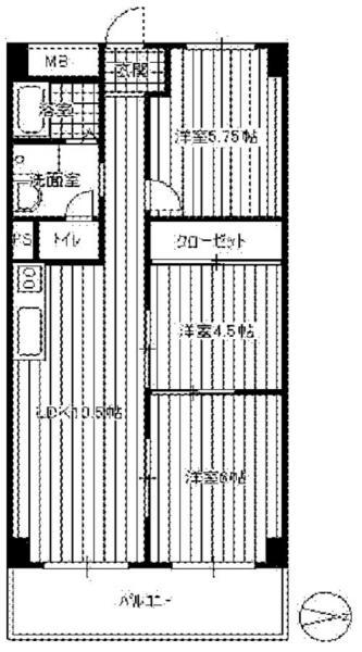 Floor plan. 3LDK, Price 22 million yen, Occupied area 58.32 sq m