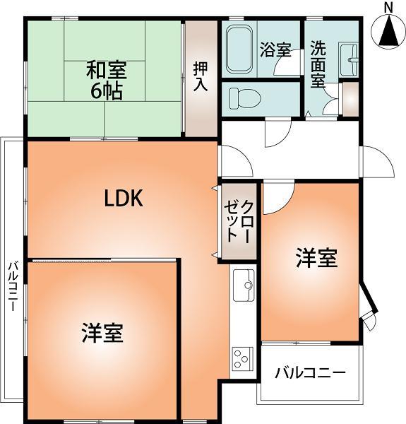 Floor plan. 4K, Price 17,900,000 yen, Occupied area 60.51 sq m