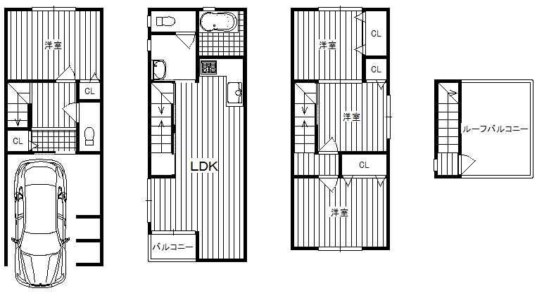 Floor plan. 25,800,000 yen, 4LDK, Land area 54.01 sq m , Building area 99.17 sq m