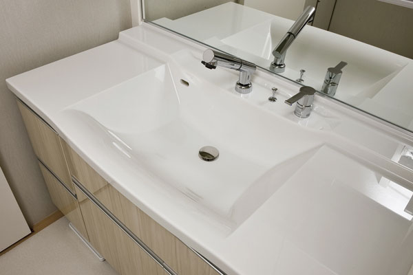 Bathing-wash room.  [Square bowl] Artificial marble worry there is no discoloration in the beautiful luster. Since the seam is not can be kept much clean care is also easy (same specifications)
