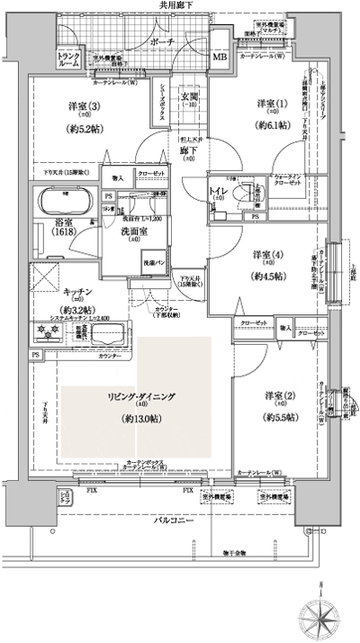 Floor: 4LDK, occupied area: 80.14 sq m, Price: 37.9 million yen