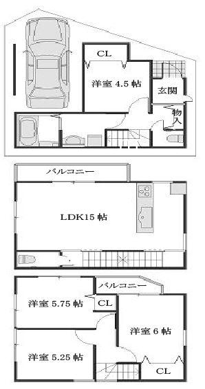 Compartment view + building plan example. Building plan example, Land price 18 million yen, Land area 50.15 sq m , Building price 15.8 million yen, Building area 96.8 sq m building price 15.8 million yen set price 33,800,000 yen