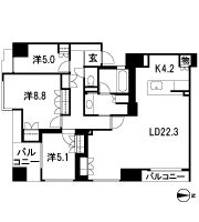Floor: 3LDK, occupied area: 103.92 sq m, Price: 62.5 million yen