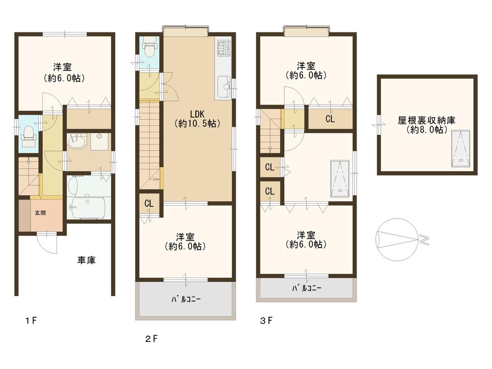 Floor plan. 26 million yen, 5LDK, Land area 52.25 sq m , It is a building area of ​​93.45 sq m easy-to-use floor plan. Plenty of storage
