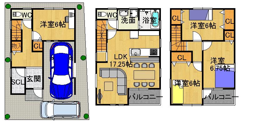 Floor plan. 33,800,000 yen, 4LDK, Land area 67.88 sq m , Building area 105.71 sq m