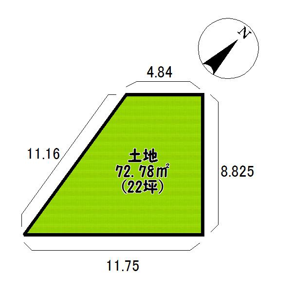 Compartment figure. Land price 23,110,000 yen, Land area 72.78 sq m