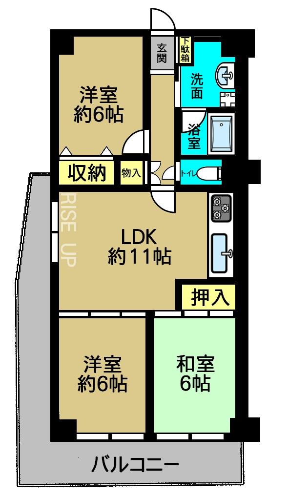 Floor plan. 3LDK, Price 13.8 million yen, Footprint 61.6 sq m , The current situation takes precedence over the balcony area 15.02 sq m drawings.
