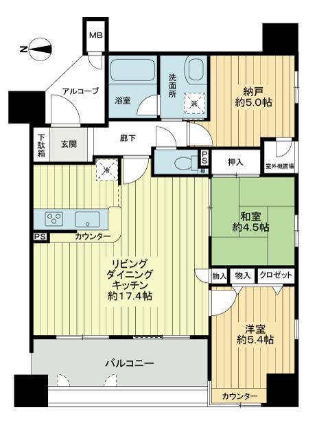 Floor plan. 2LDK + S (storeroom), Price 18,800,000 yen, Occupied area 70.09 sq m , Balcony area 10.8 sq m