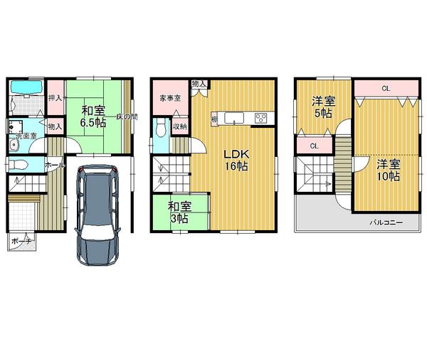 Floor plan. 34,800,000 yen, 3LDK+S, Land area 77.1 sq m , Floor plan be changed to building area 110.64 sq m 4LDK ☆