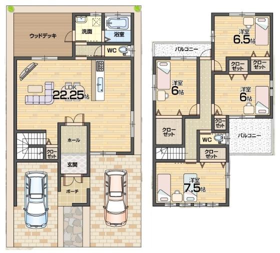 Floor plan. 38,800,000 yen, 4LDK, Land area 138.33 sq m , Building area 90.25 sq m floor plan